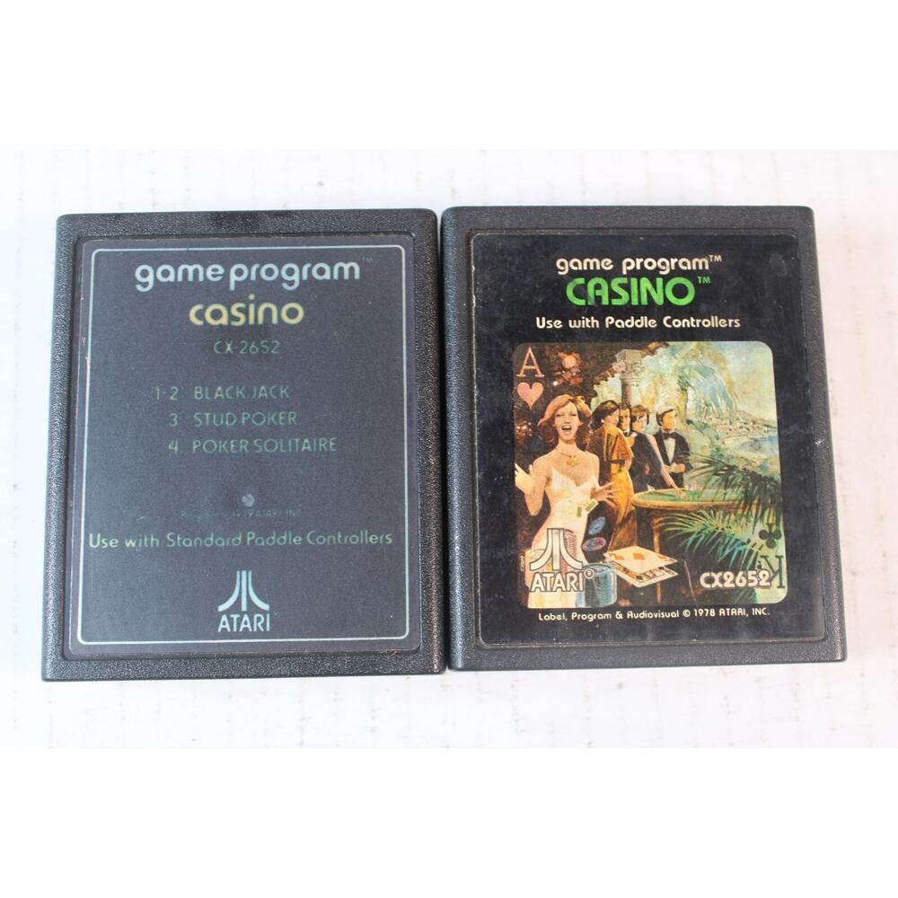 2 Game lot: Casino + Casino (Atari 2600) Authentic, game cart only, tested